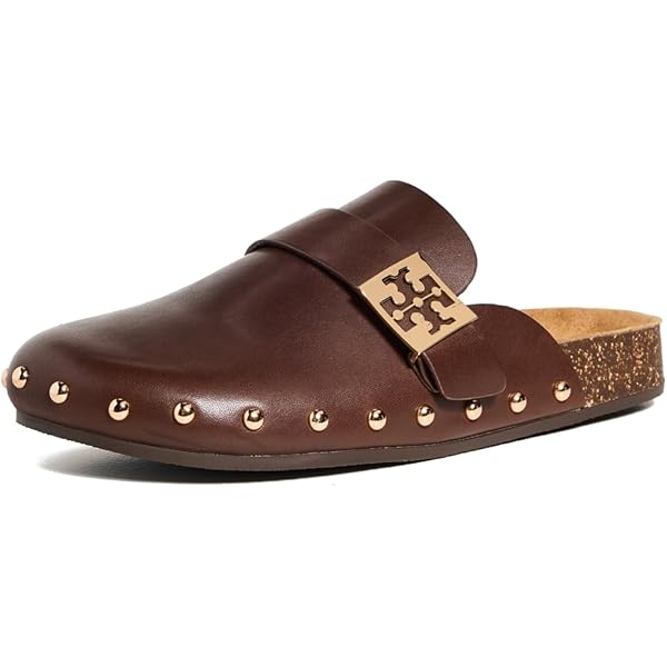 Amazon.com | Tory Burch Women's Mellow Stud Shearling Mules, Dark